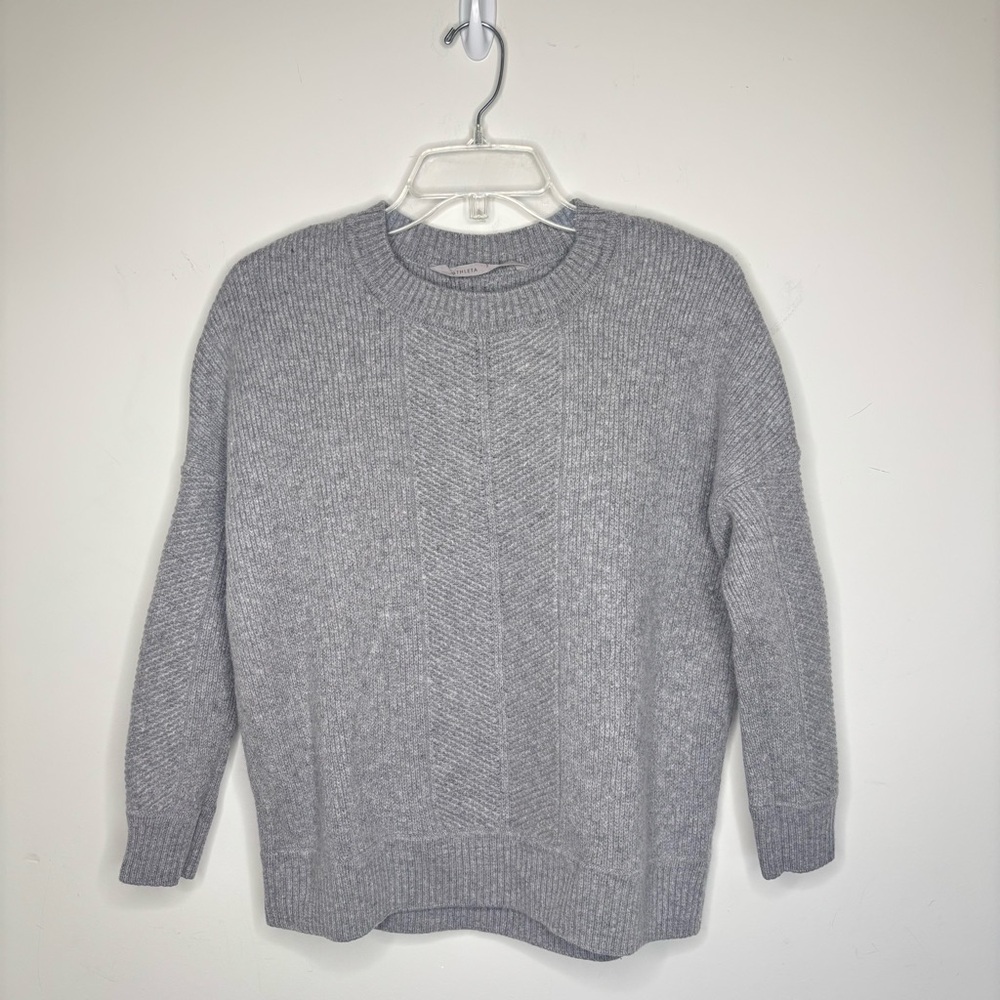 M1 Athleta Habitat Wool‎ Cashmere Sweater Gray Crewneck Relaxed Pullover Small
